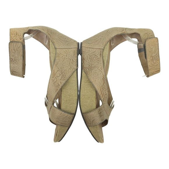 OTBT Hobart Platform Wedge Sandals Womens 10M Ankle Strap Embossed Leather - Picture 5 of 15